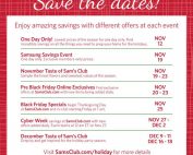 Sams Club Holiday Sale Events