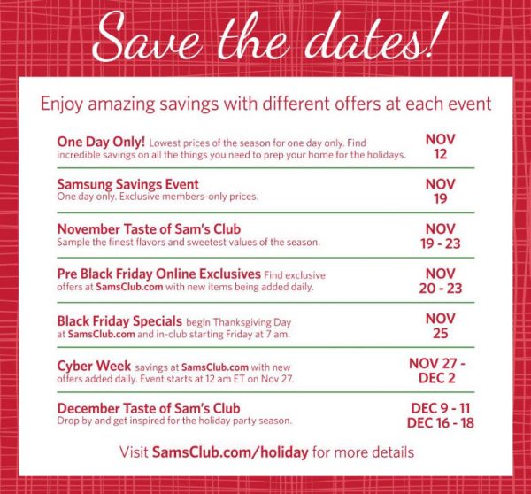 Sam's Club Holiday Hours & Sales Announced!